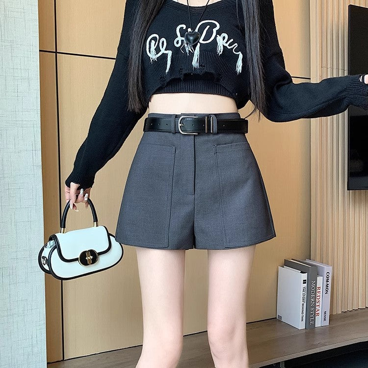 Women’s High-Waist Zipper Hot Pants – Casual College Style Summer Shorts