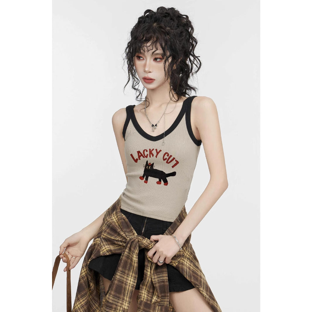 Retro V-neck Hot Girl Camisole