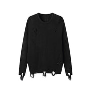 Unisex Wool Retro Worn Long Sleeve Pullover Relaxed Fit