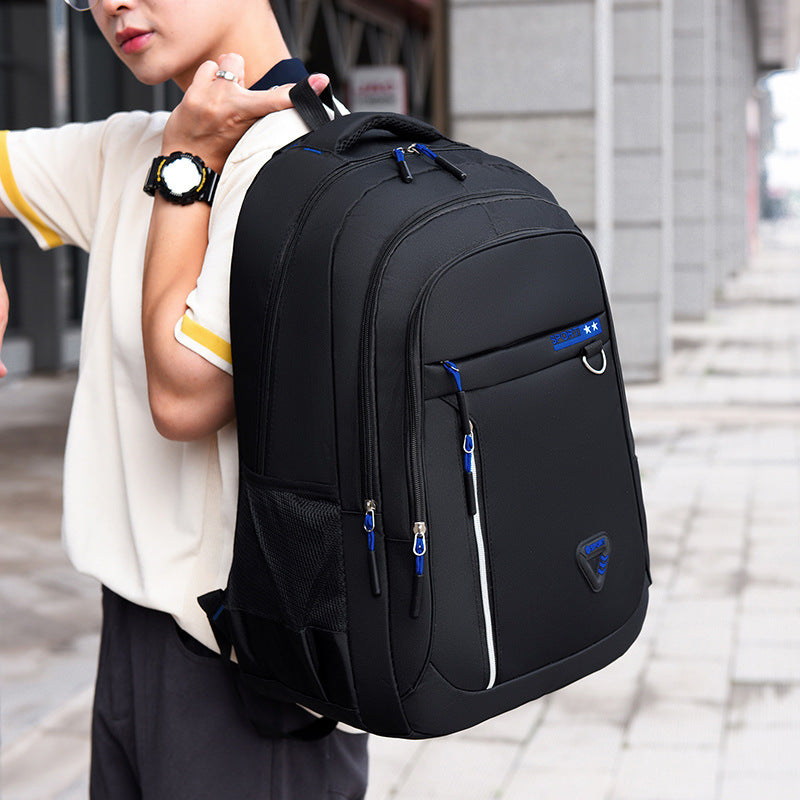 Men's Oxford Cloth Backpack Letters Pattern Large Capacity