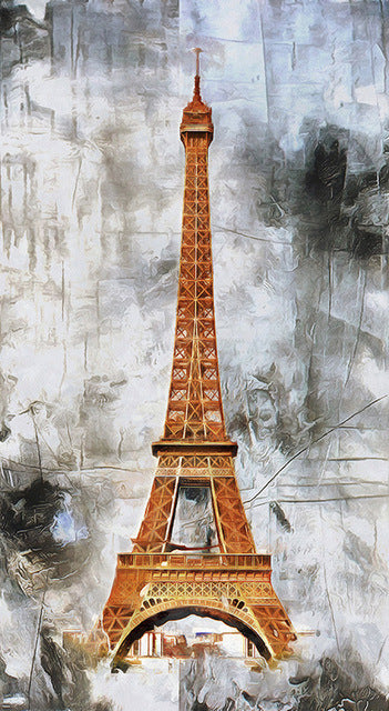 Bedroom Retro Golden Tower Landscape Canvas Painting