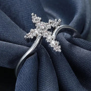 Geometric Cross Zircon Design Wedding Ring