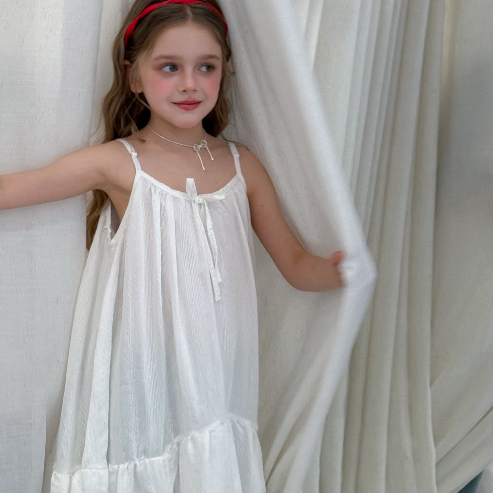 Womens Chiffon Suspender Dress With Cotton Lining Lace