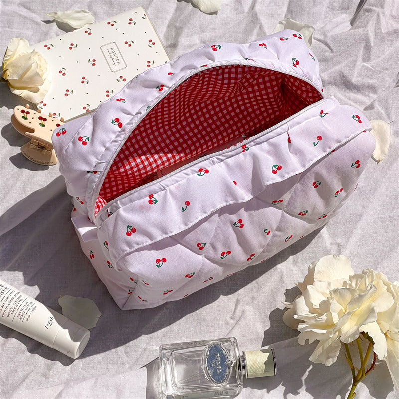 Floral Travel Makeup Bag – Multifunctional Large Capacity Cosmetic Organizer