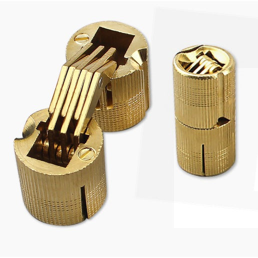 Folding Hidden Door Hinge 180 Degrees Parallel Copper Word Hinges Bucket Cylindrical Small Wooden Box Flip Hinge