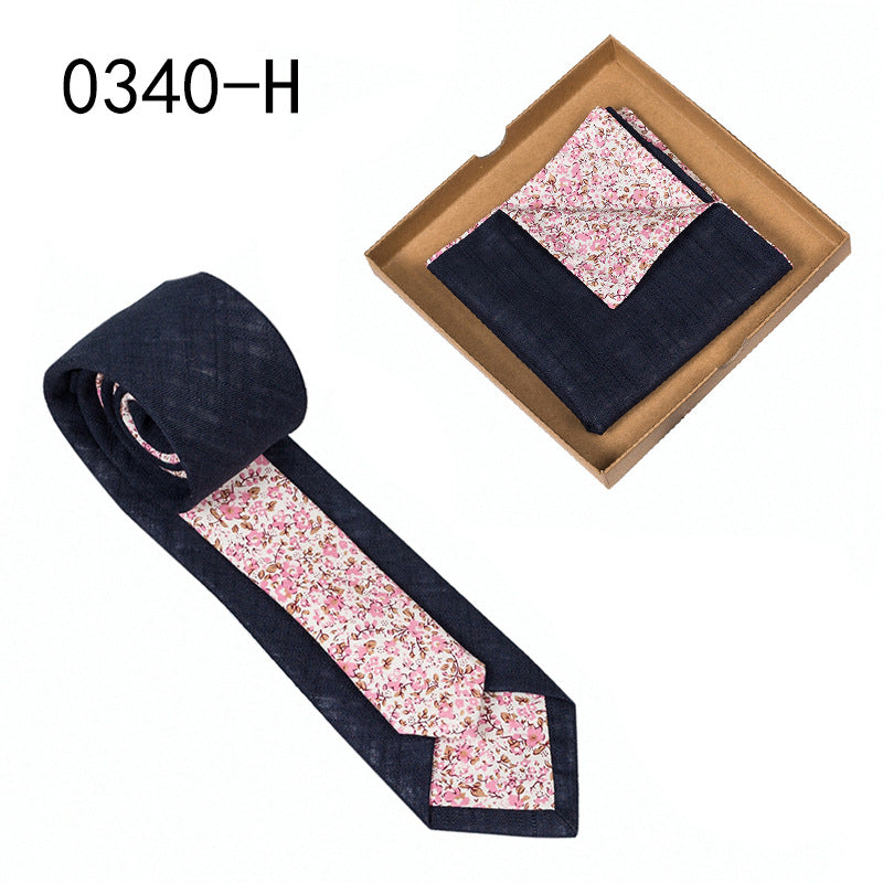 Men's Cotton Floral Tie & Pocket Square Set