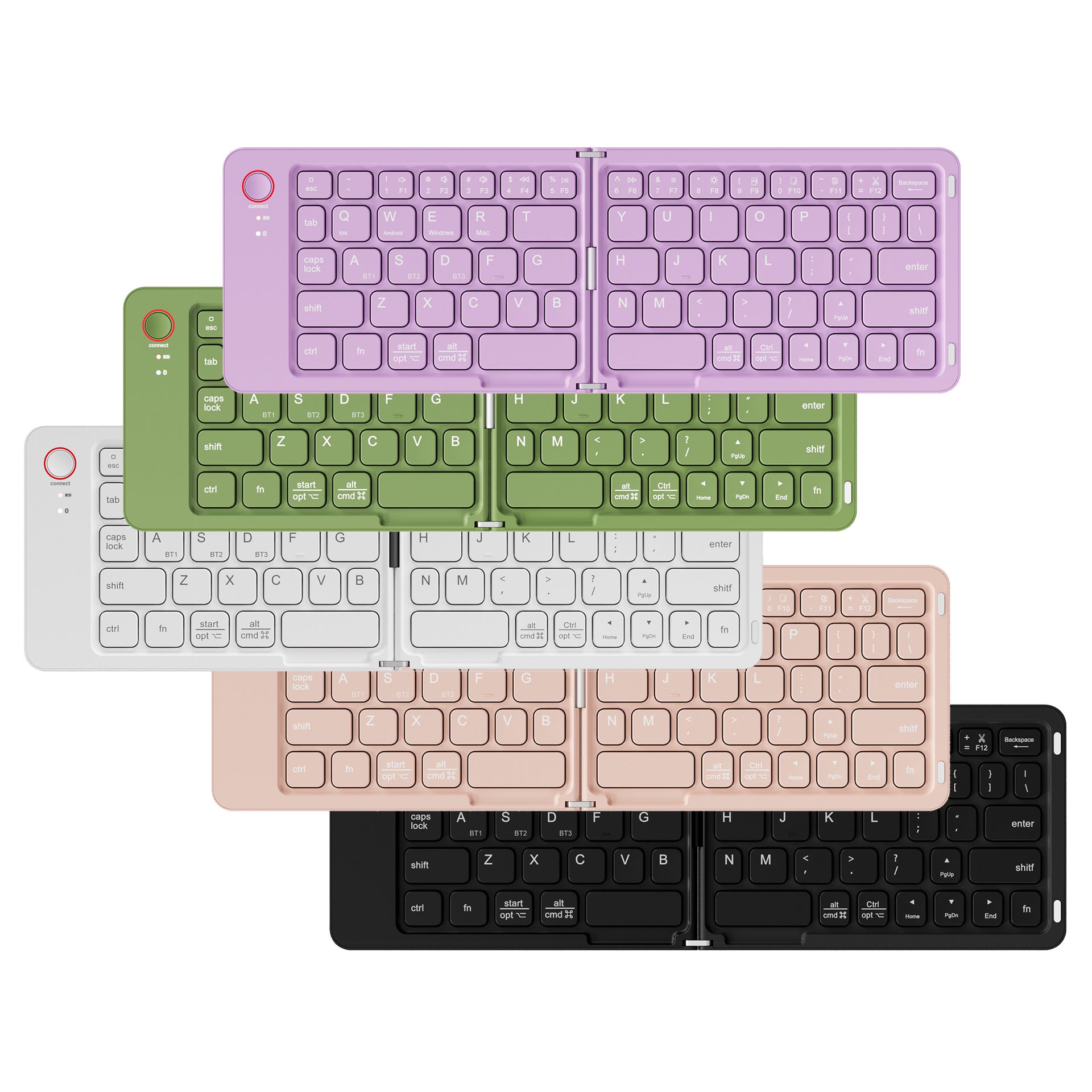 Wireless Bluetooth Notebook Computer Cellphone Office Mini-portable Double Folding Keyboard