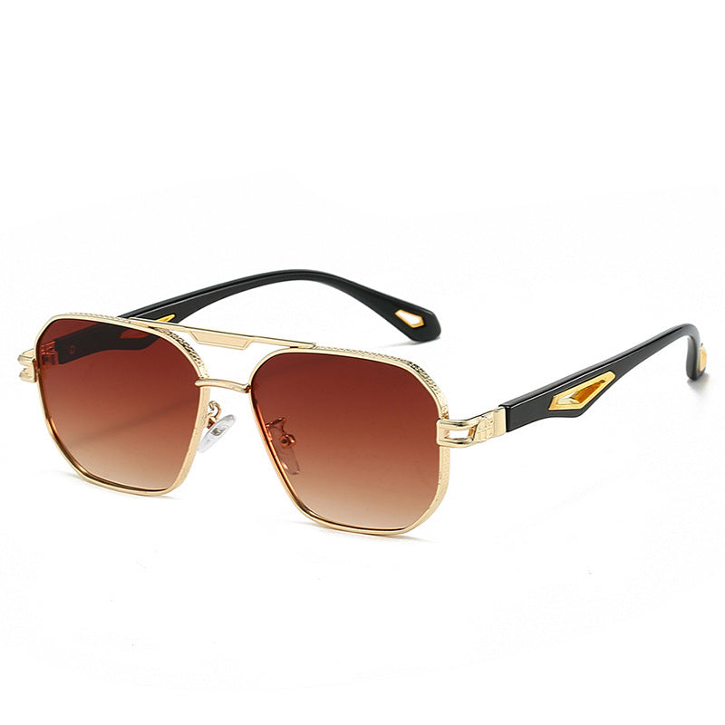 Men's Double Beam Box Hollow Sunglasses