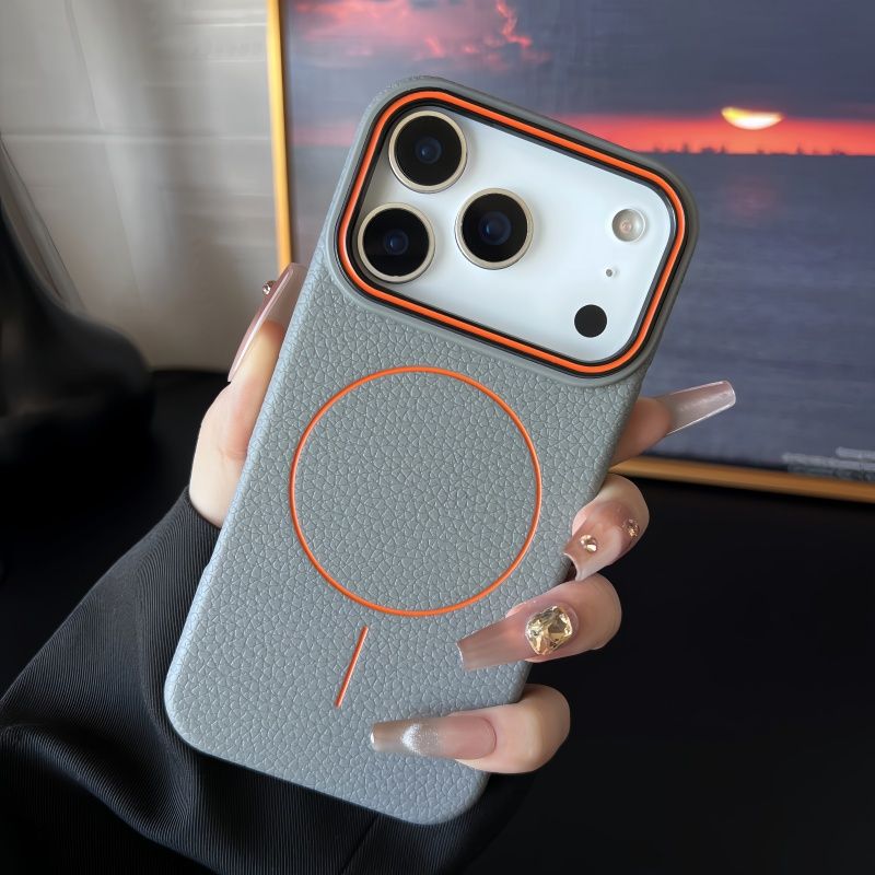 Magnetic Ring Litchi Pattern Phone Case for 17 Series