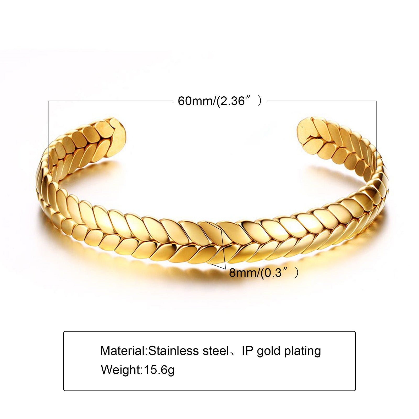 Stainless Steel Glossy Bracelet With Drill