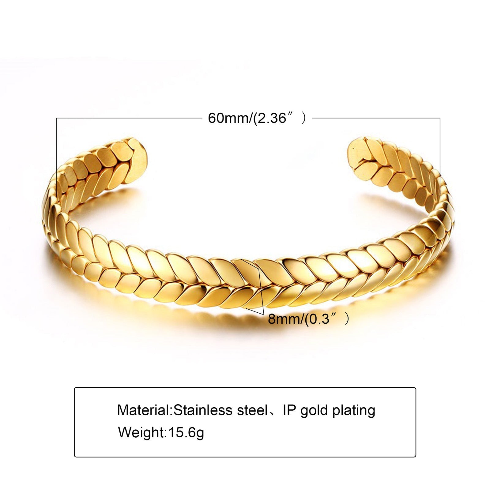 Unisex Stainless Steel Bracelet – Glossy Finish with Drill Hole Design