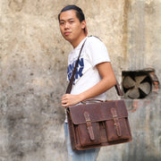 Crazy Horse Leather Handbag Shoulder Messenger Bag