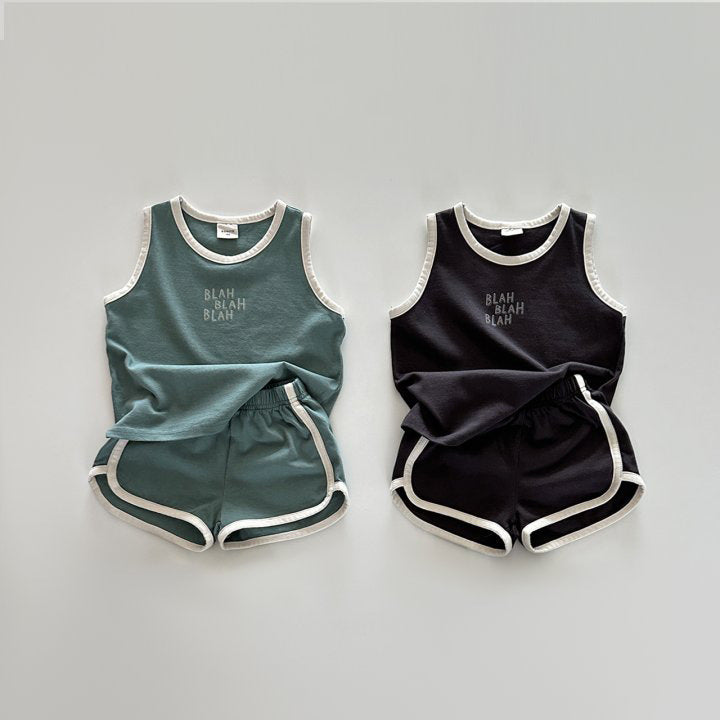Cotton Vest And Shorts Set For Kids Unisex Summer Wear