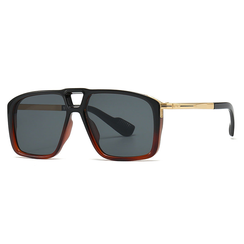 Men's Retro Double Square Frame Sunglasses