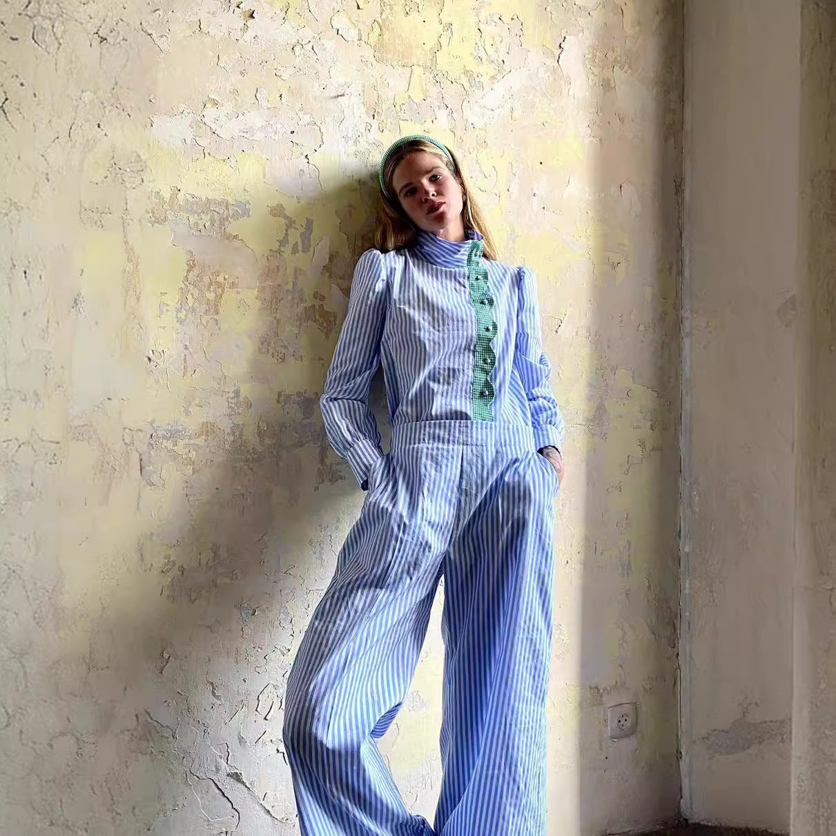 Women’s Casual Printed Trousers – Personalized Pattern, Elastic Waist, Pockets
