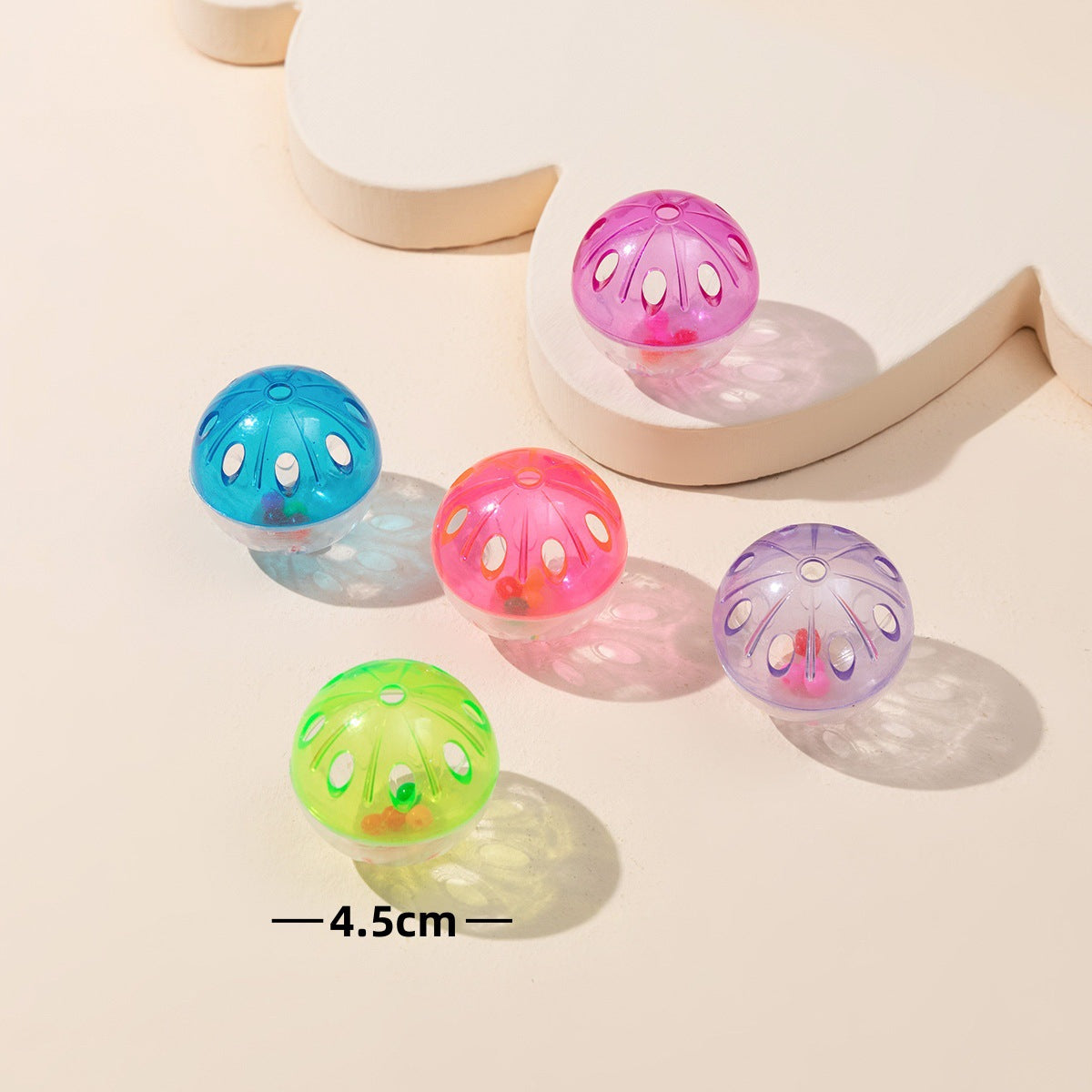 Colored Plastic Bell Mesh Hollow Sound Cat Teasing Ball