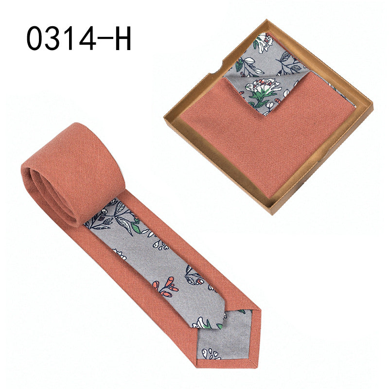 Men's Cotton Floral Tie & Pocket Square Set