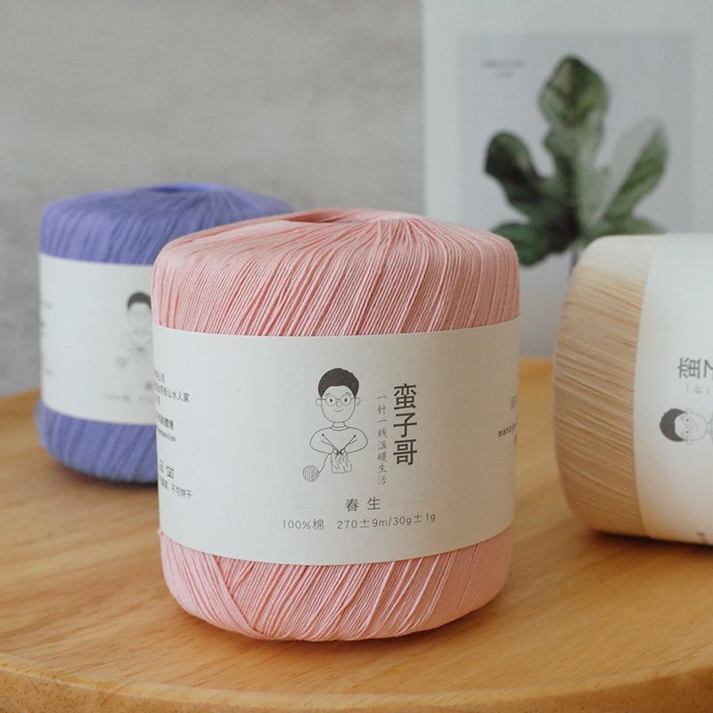 Silk Thread Pure Cotton Hand-Woven Crochet – Hairline Rule Wool Ball for Crafts
