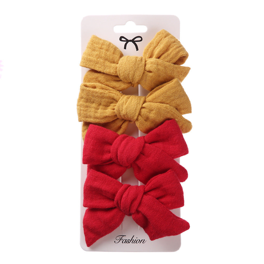 Children's Hair Accessories Cute Bow Cloth Hairpin