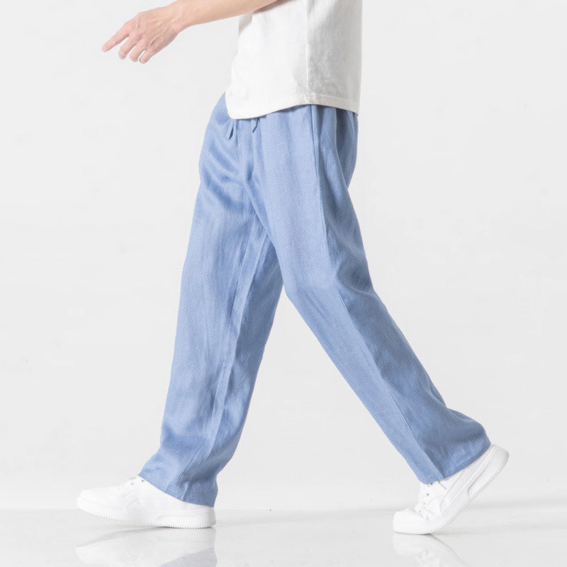 Men’s Casual Ultra-Thin Loose Baggy Straight Pants