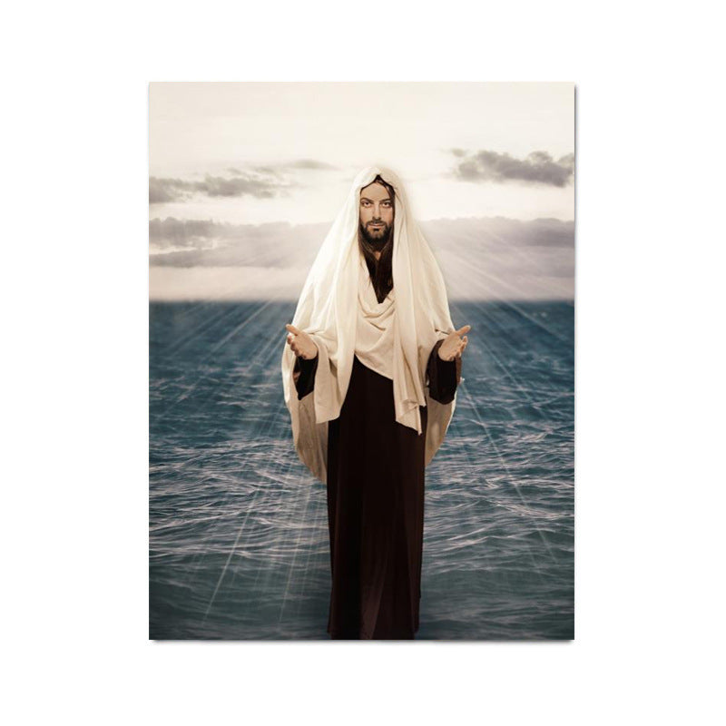 Print Painting Core Jesus Canvas Painting On The Beach