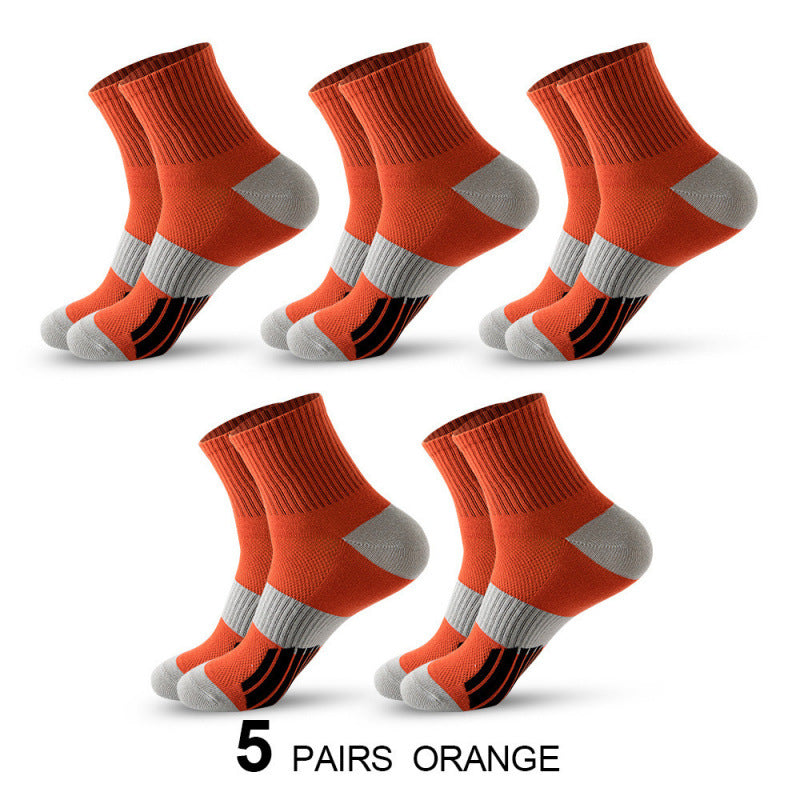 Men's Middle Tube Color Matching Basketball Socks