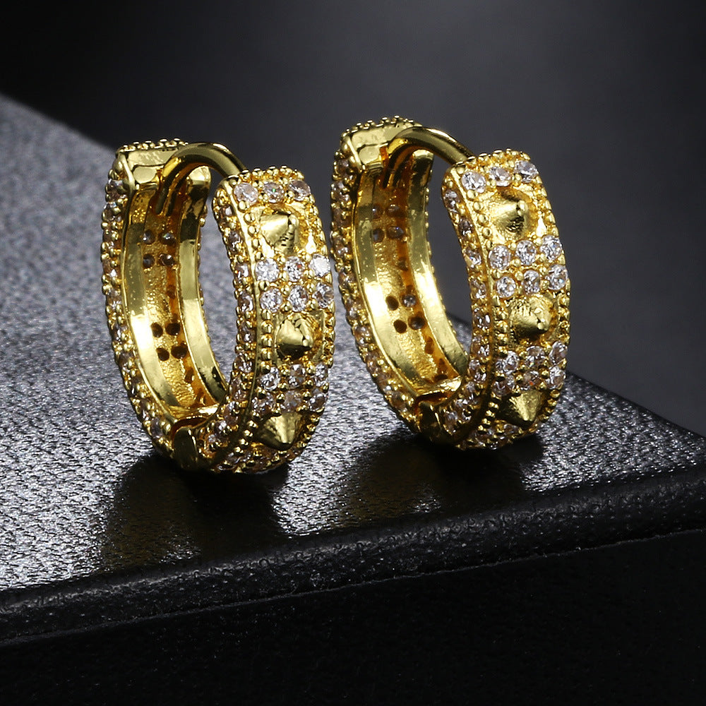 European And American Full Diamond Hip Hop Ear Clip