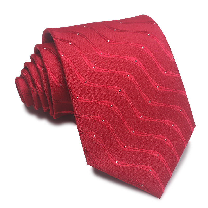 Men's 8cm Striped Polyester Jacquard Tie – Formal