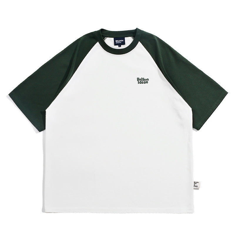 Casual Japanese Junior Raglan Sleeve T-shirt Bottoming Shirt For Men