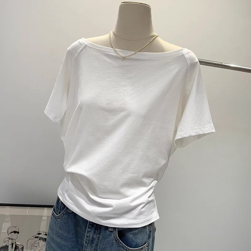 Hot Girl Style Off-neck Oblique Shoulder Tops Women