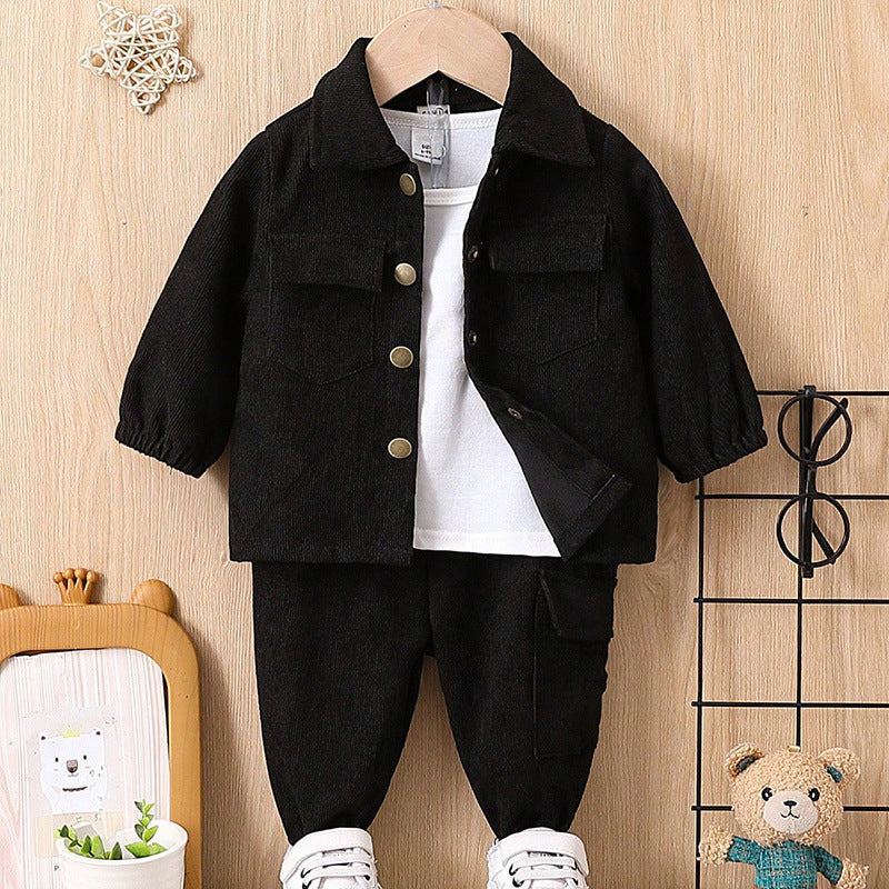 Kids Polyester Long Sleeve Coat And Trousers Set Regular