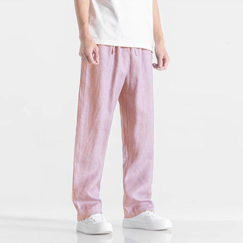 Men’s Casual Ultra-Thin Loose Baggy Straight Pants