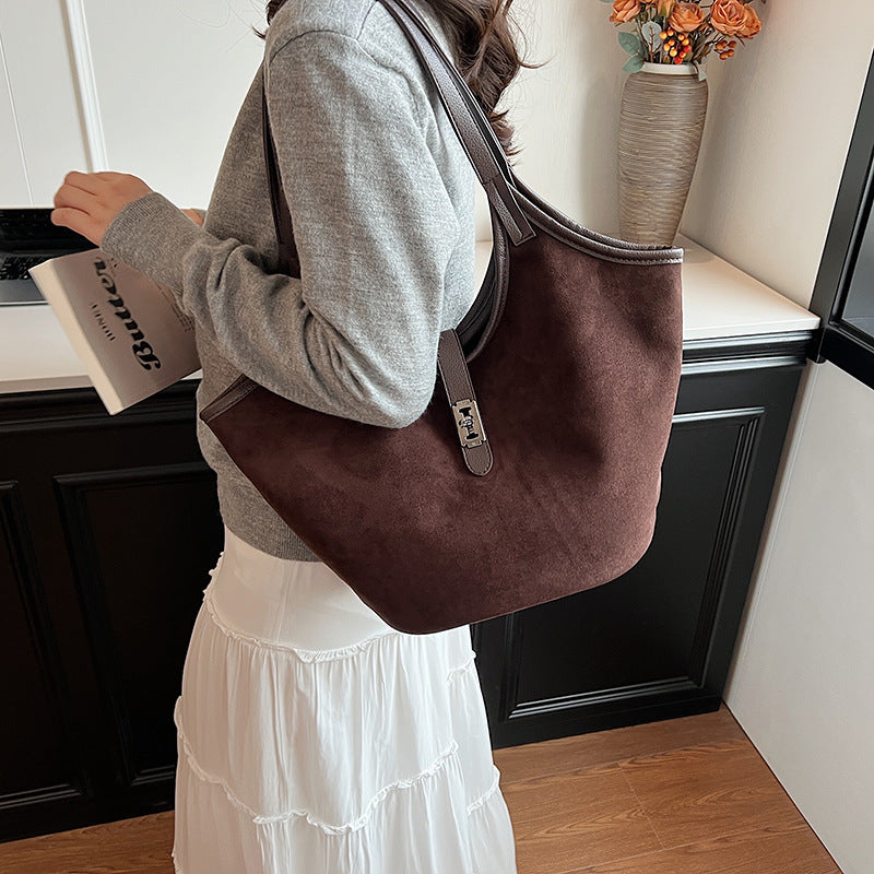 Women's Vintage PU Frosted Tote Shoulder Bag Casual
