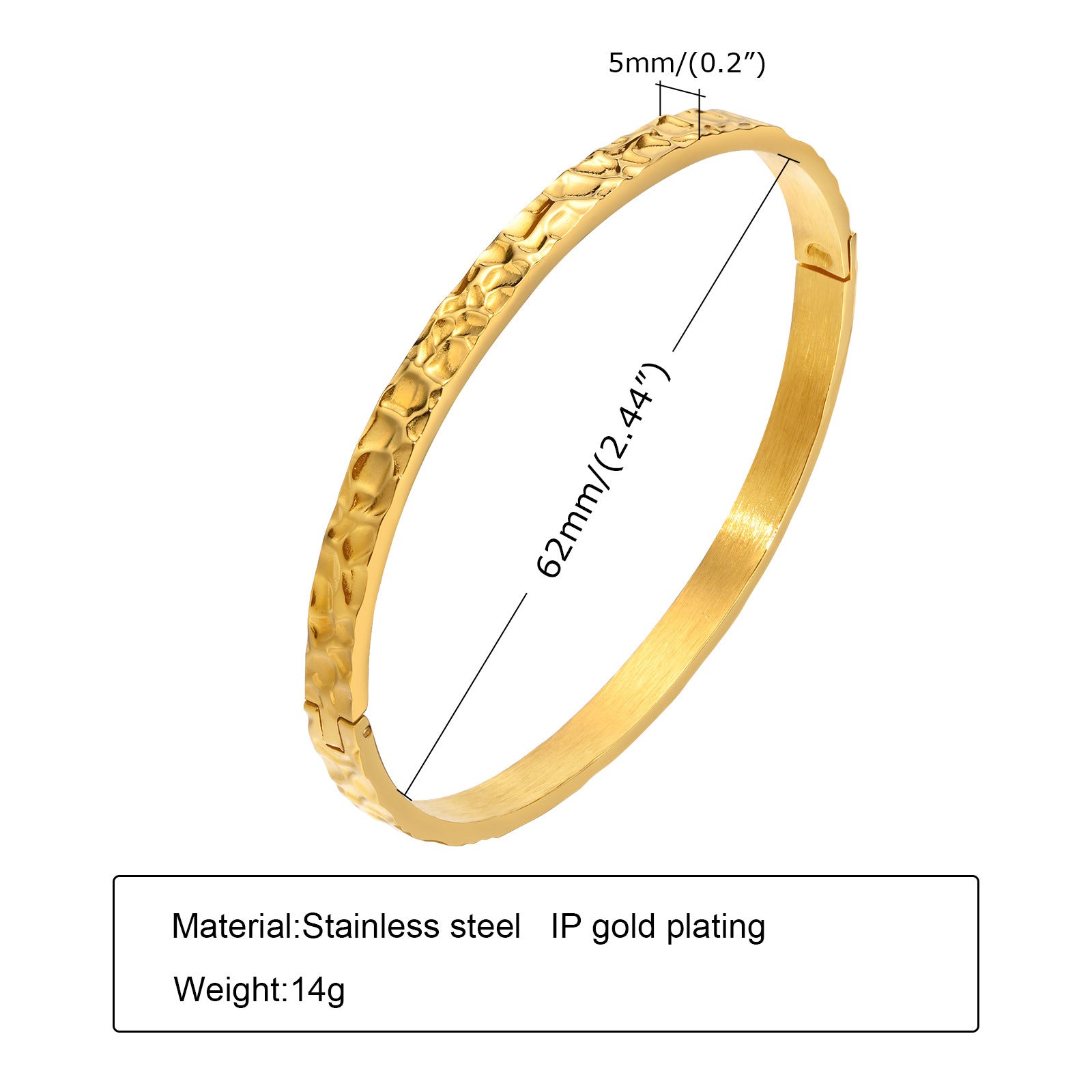 Stainless Steel Glossy Bracelet With Drill