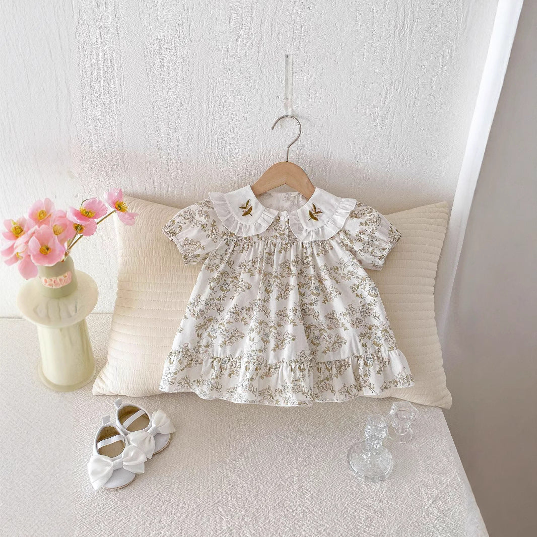 Floral Newborn Outing Dress – Baby Girl Party Dress Outfit