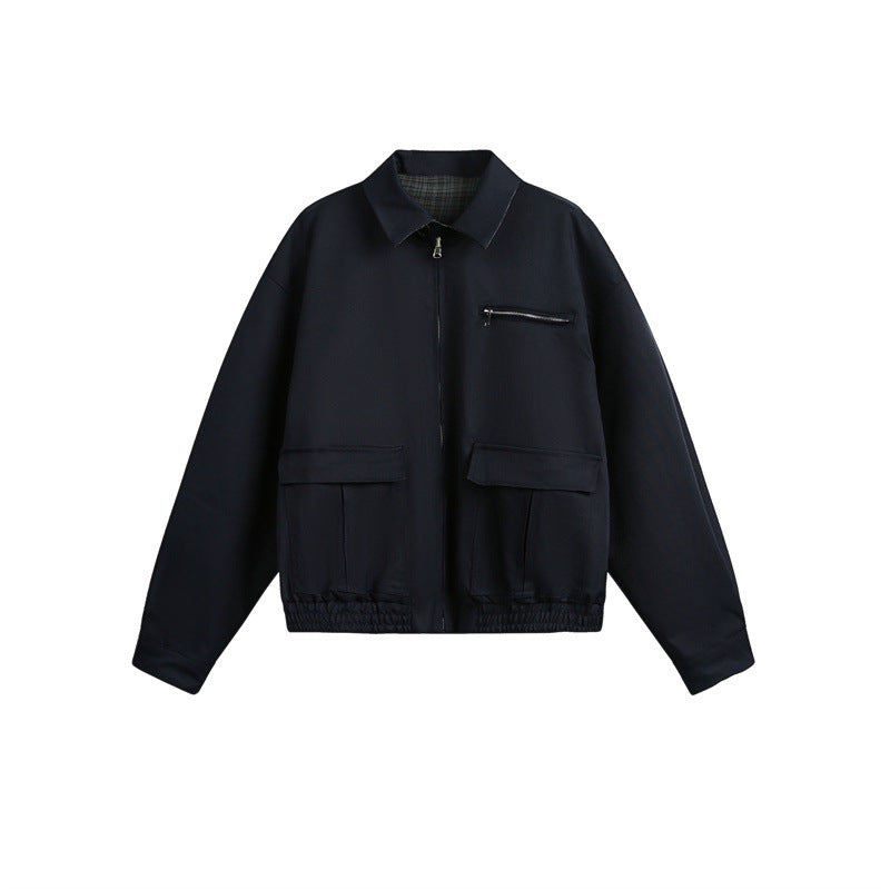 Unisex Loose Polyester Overalls Solid Color Large Pocket