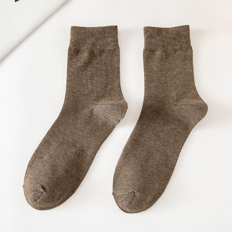 Solid Color Tube Socks for Autumn and Winter