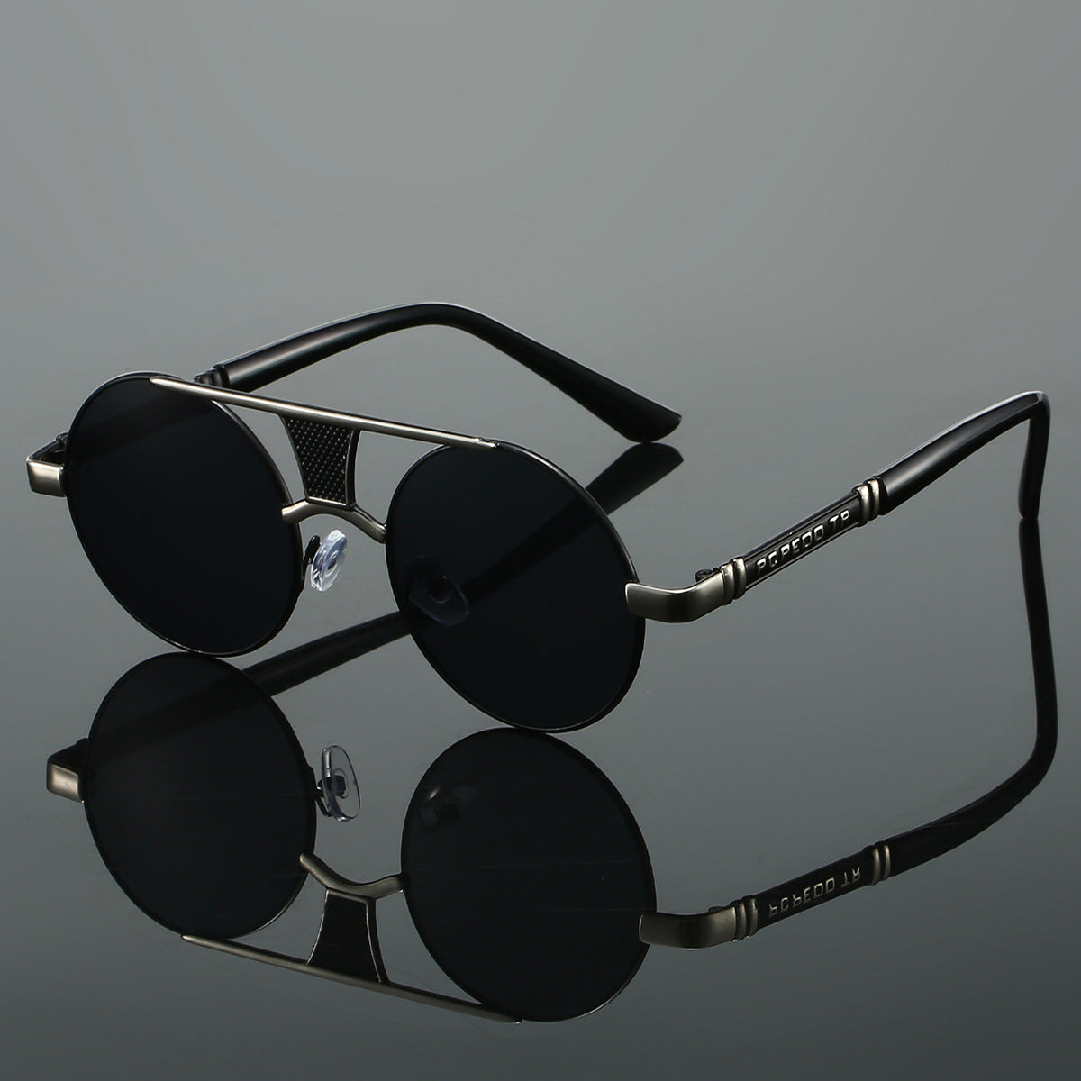 Men's Double Beam Round Frame HD Fashion Sunglasses