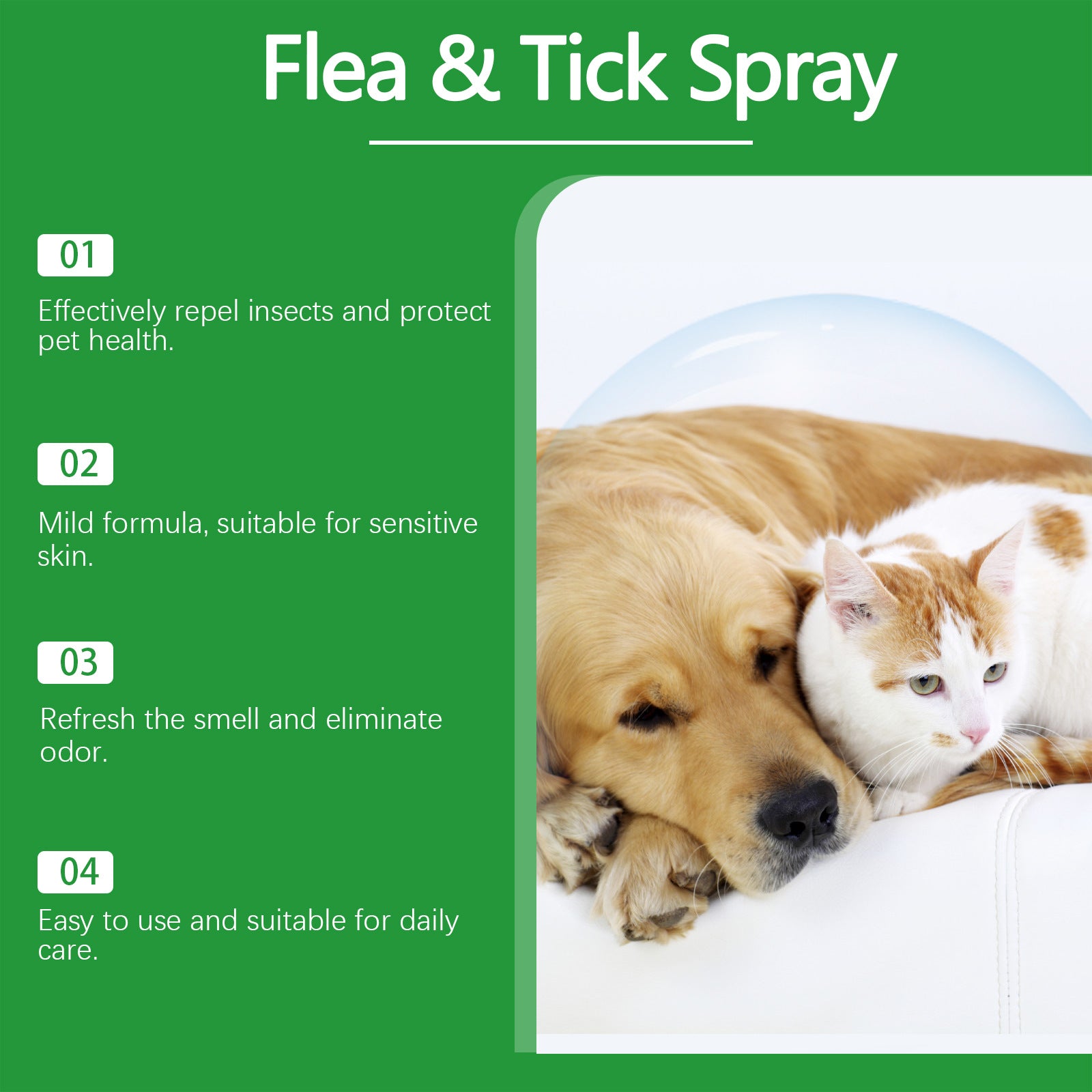 Dog Cat Hair Skin Insect Repellent Daily Gentle Cleaning Care Solution