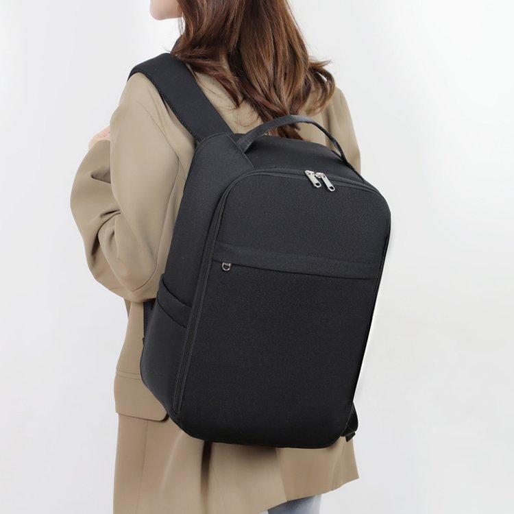 Unisex Structured Oxford Cloth Backpack Solid Color Capacity