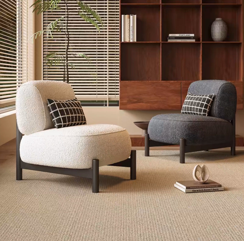 Living Room Single Sofa Fabric Lambswool Leisure Chair