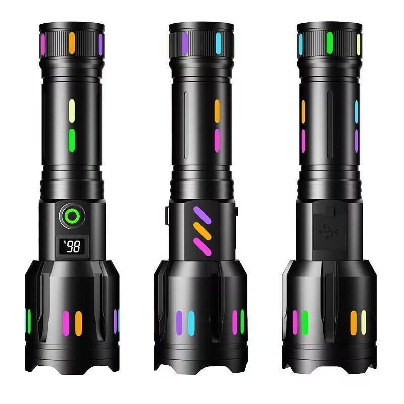White Laser Colorful LED Power Torch
