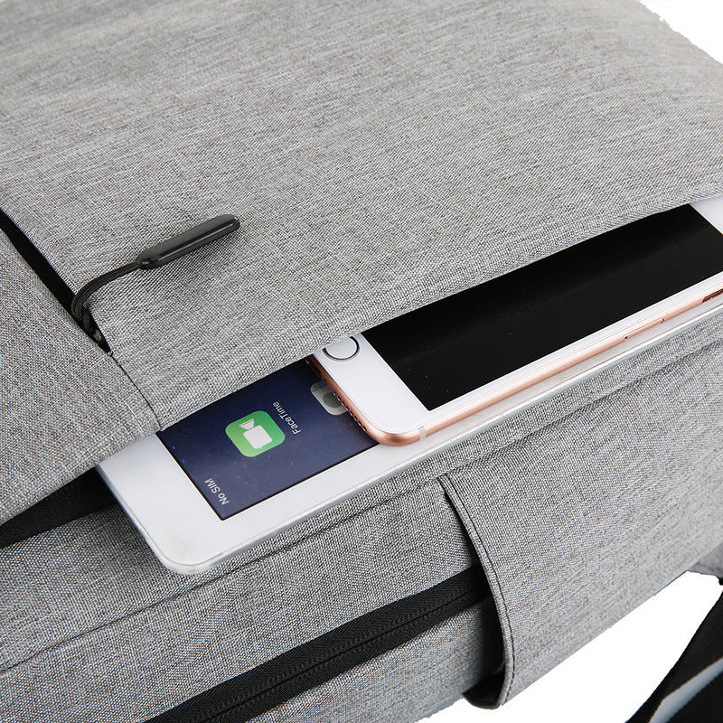 Unisex Slim Polyester Lined Backpack With USB Charging