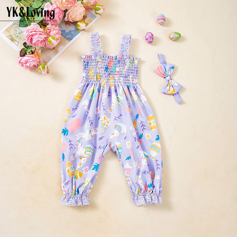 Easter Girls' Jumpsuit Toddler Party Clothing