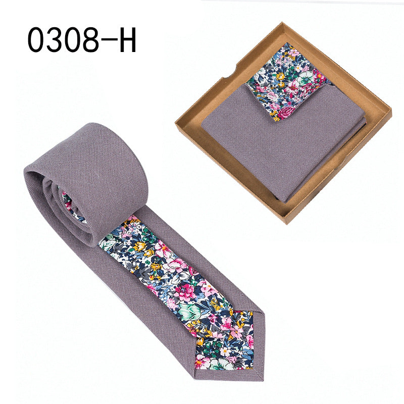 Men's Cotton Floral Tie & Pocket Square Set