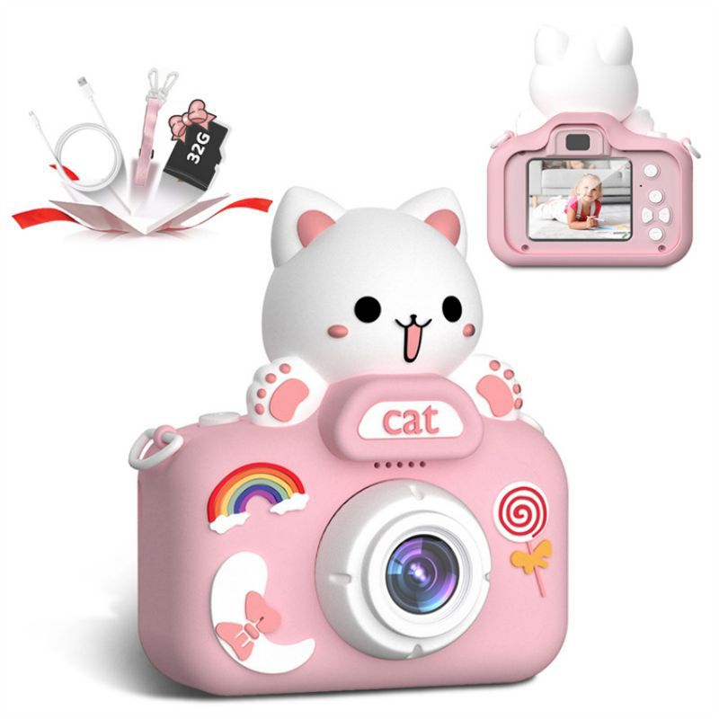 Plastic Children's Camera Big Head Kitten Cartoon Photography