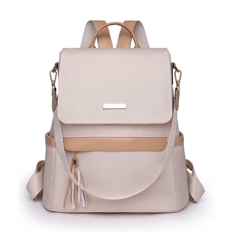 Womens Tassel Backpack Oxford Cloth Retro Travel Bag