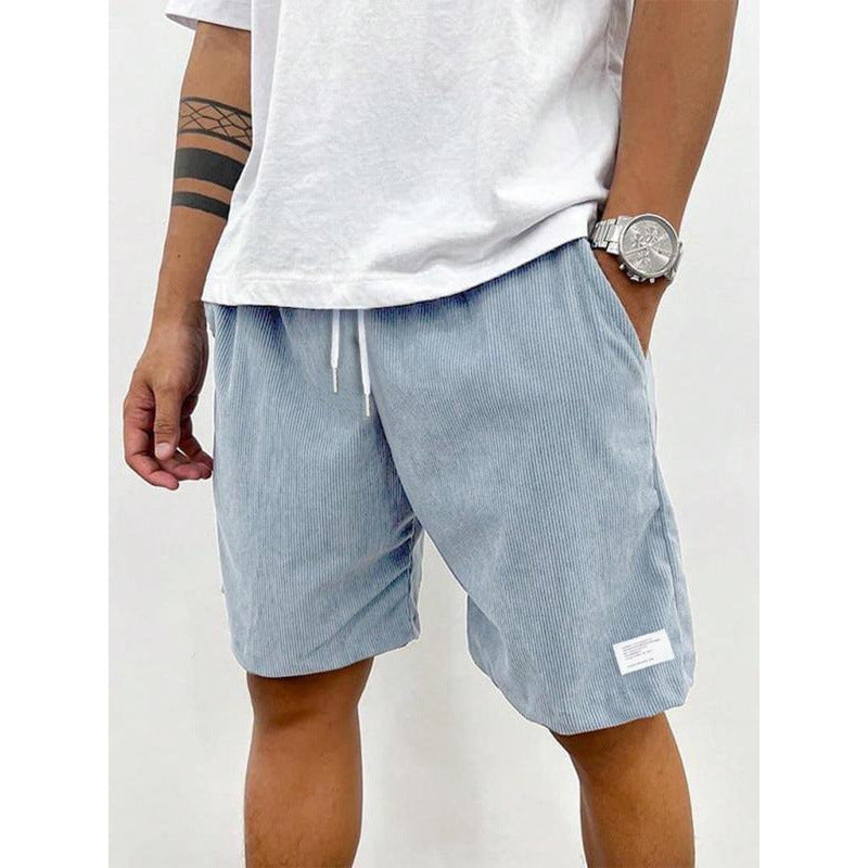 Unisex Striped Loose Straight Sweatpants Airy Polyester