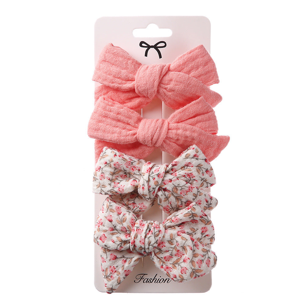 Children's Hair Accessories Cute Bow Cloth Hairpin