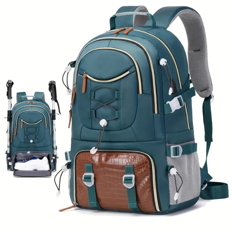 Unisex Solid Polyester Hiking Mountaineering Backpack